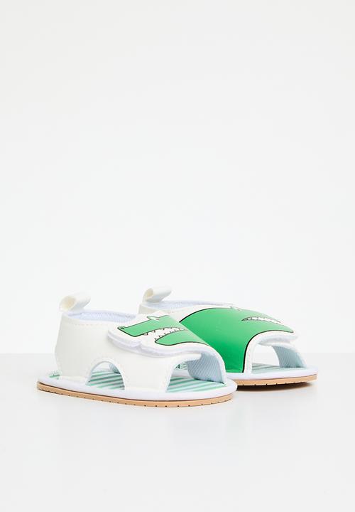 Pop Candy - Baby dino print  sandals - white 