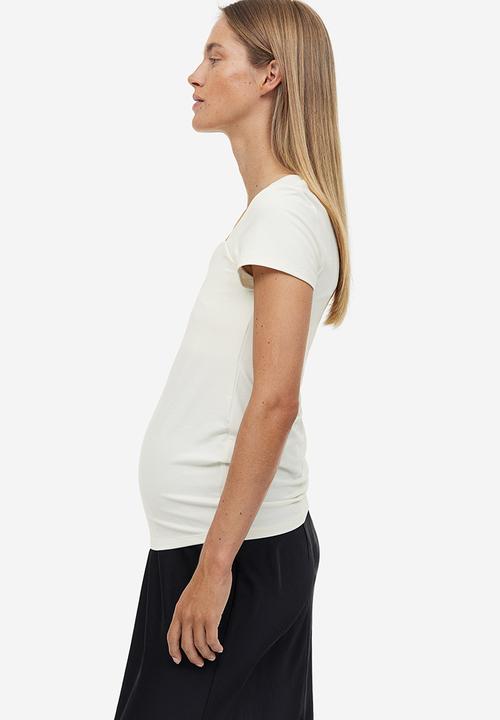 H&M - Mama jersey top - cream