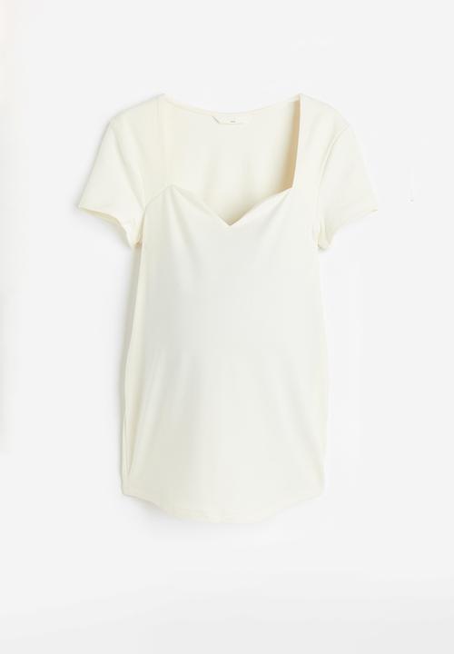 H&M - Mama jersey top - cream