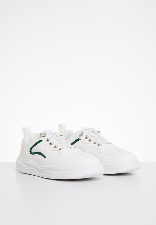Pop Candy - Lace up sneakers - green & white