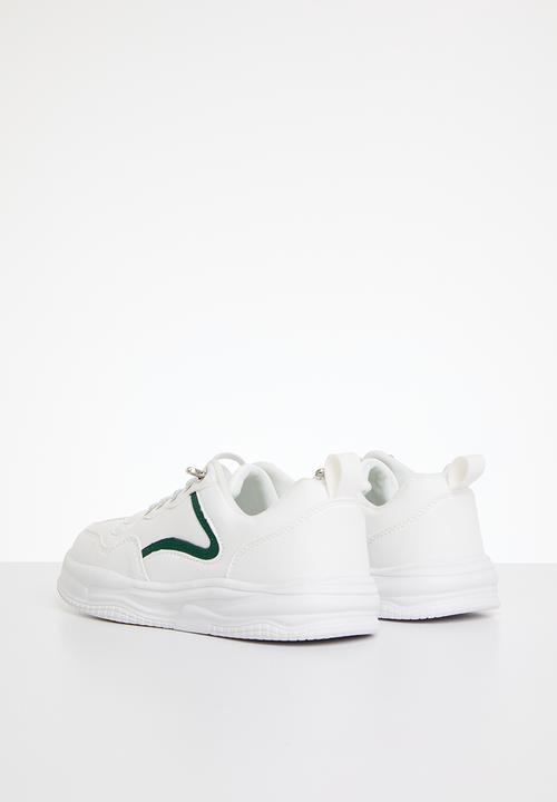 Pop Candy - Lace up sneakers - green & white