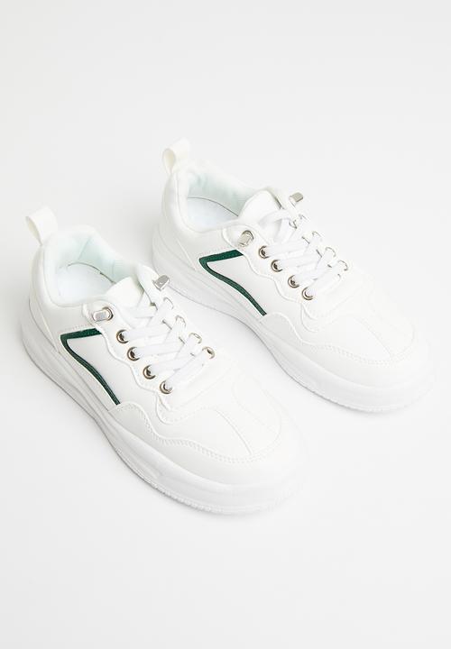 Pop Candy - Lace up sneakers - green & white