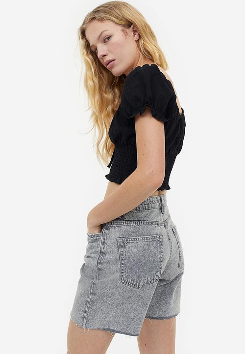 H&M - High waist bermuda shorts - washed grey