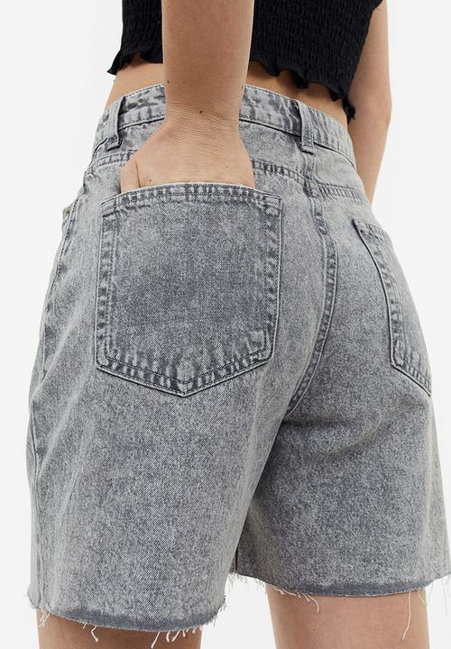 H&M - High waist bermuda shorts - washed grey