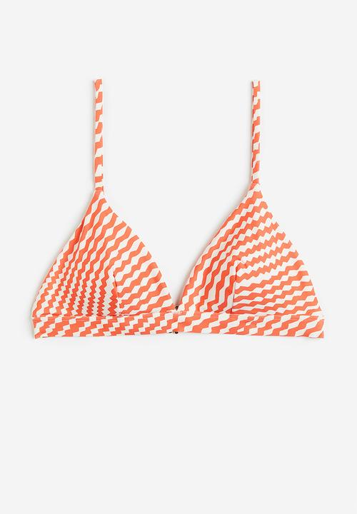 H&M - Padded triangle bikini top - red patterned