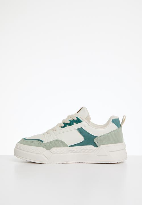 Pop Candy - Lace up sneakers - green & white