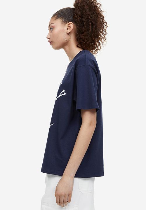 H&M - Oversized printed T-shirt - dark blue mickey mouse