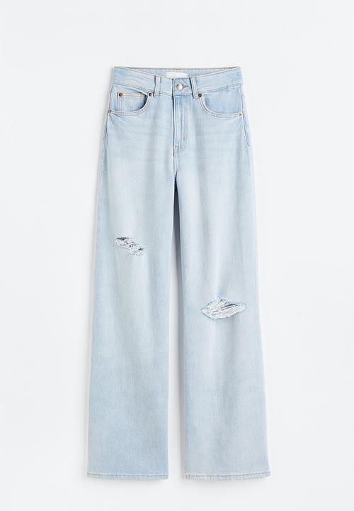 H&M - Wide high jeans - light denim blue
