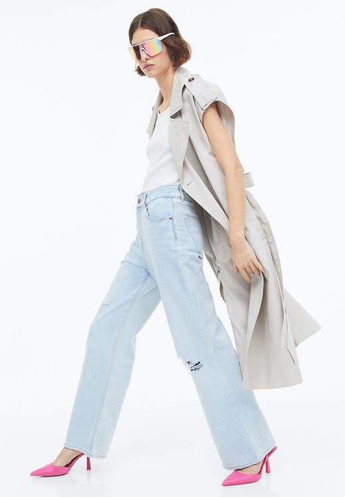 H&M - Wide high jeans - light denim blue