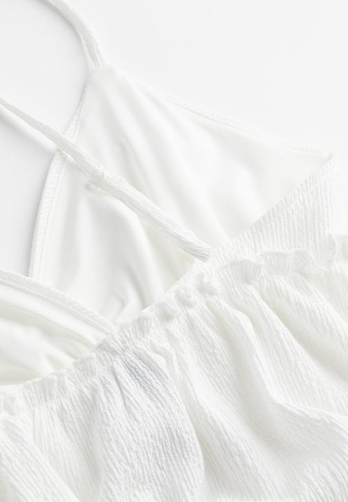 H&M - Frill-trimmed crêpe dress - white