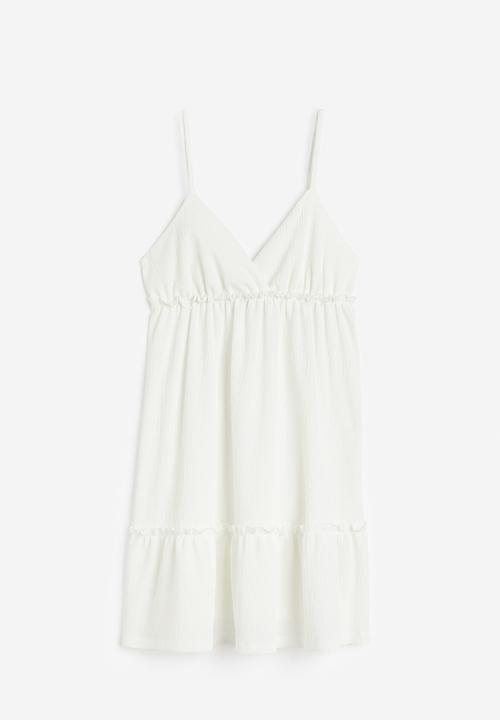 H&M - Frill-trimmed crêpe dress - white