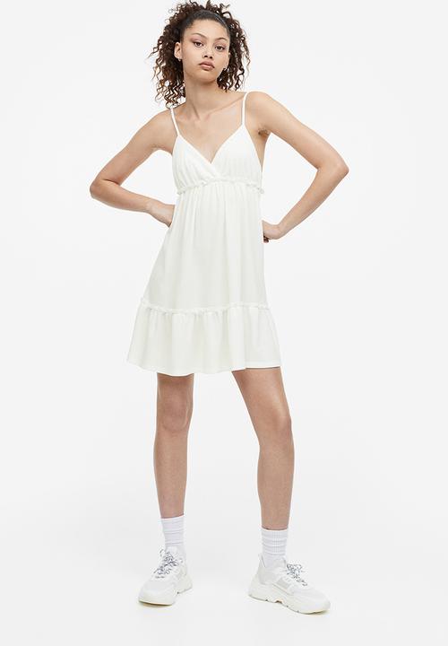 H&M - Frill-trimmed crêpe dress - white