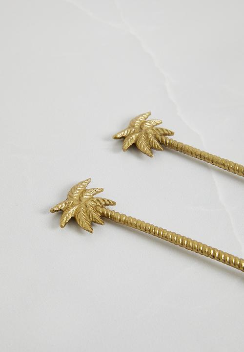 Sixth Floor - Plato palms teaspoon set of 4 - brass