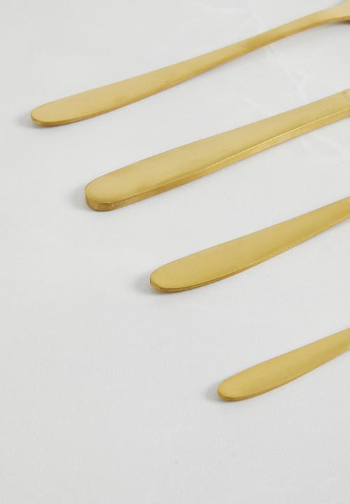 Excellent Houseware - 16 Pc Cutlery set - gold.