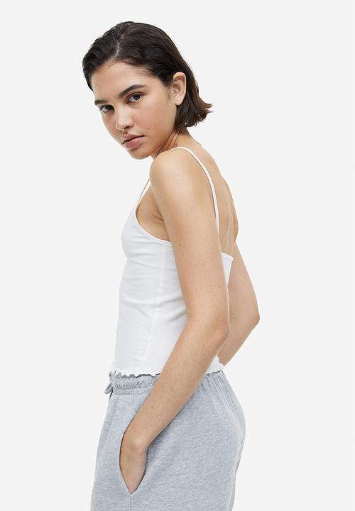 H&M - Cropped strappy top - white