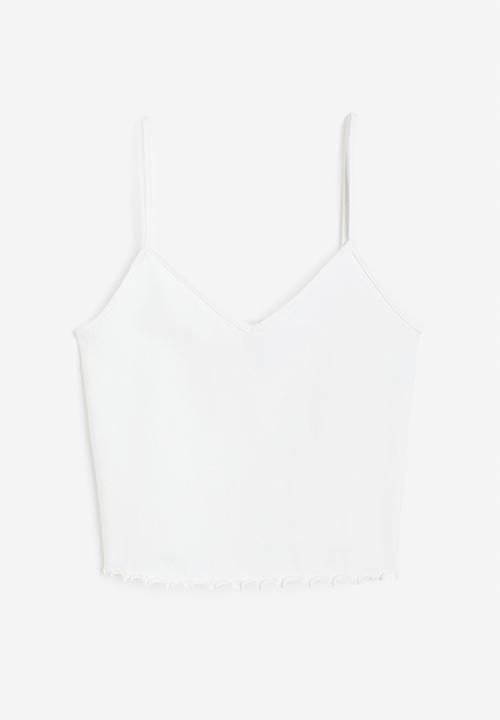 H&M - Cropped strappy top - white