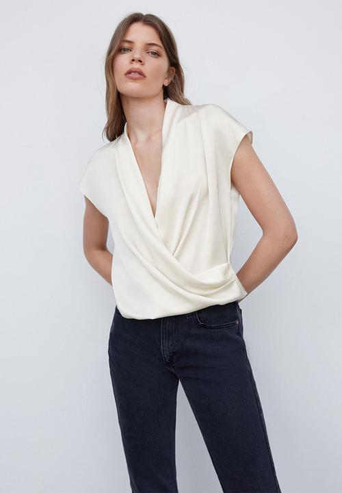 MANGO - Blouse crusie - light beige
