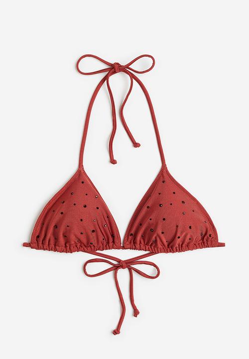 H&M - Padded triangle bikini top - red 