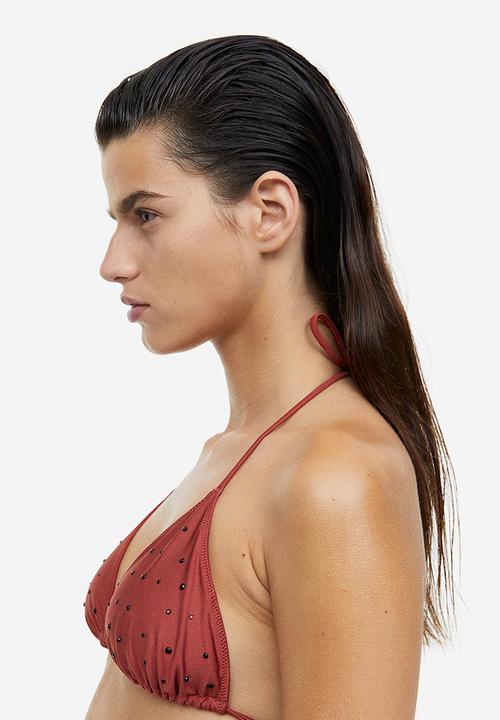 H&M - Padded triangle bikini top - red 