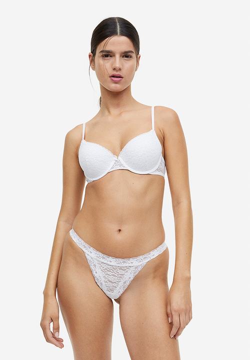 H&M - 3-Pack lace thong briefs -  multi 