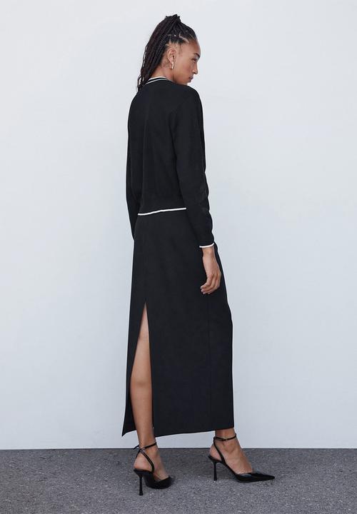 MANGO - Cardigan pipping - black