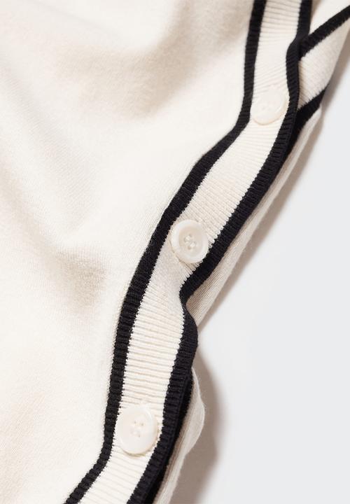 MANGO - Cardigan pipping - light beige