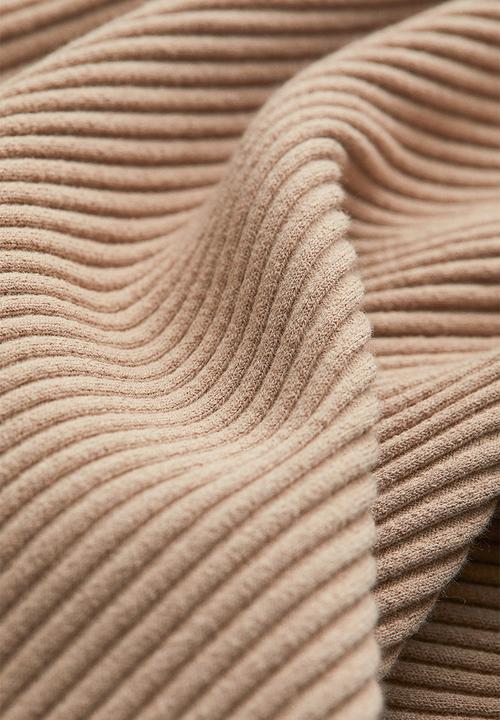 H&M - Ribbed bodycon dress - beige