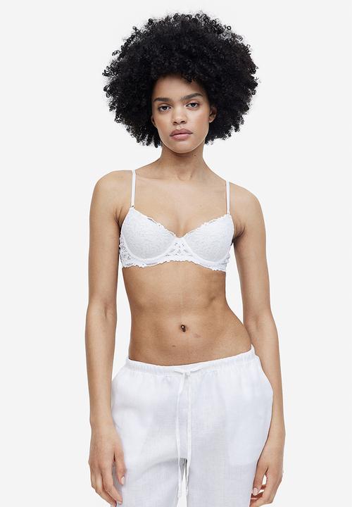 H&M - Lace push-up bra - white