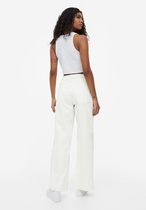 H&M - 90s baggy high jeans - white