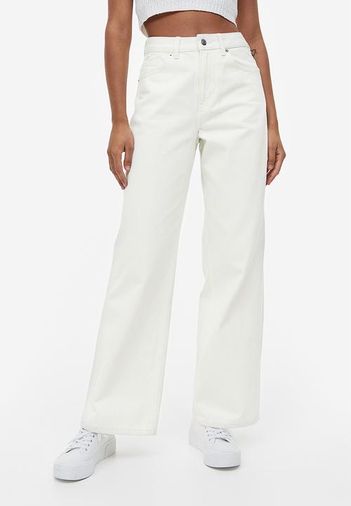 H&M - 90s baggy high jeans - white