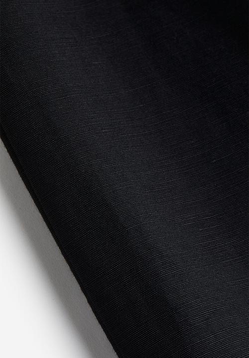 H&M - Wide linen-blend trousers - black
