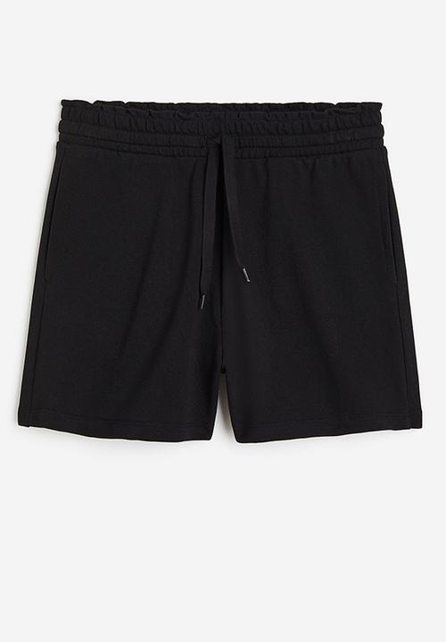 H&M - Paper bag sweatshirt shorts - black