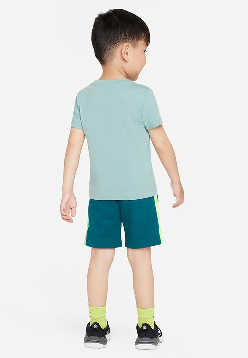 Nike - Nike sportswear club tape tee and shorts set - geode teal