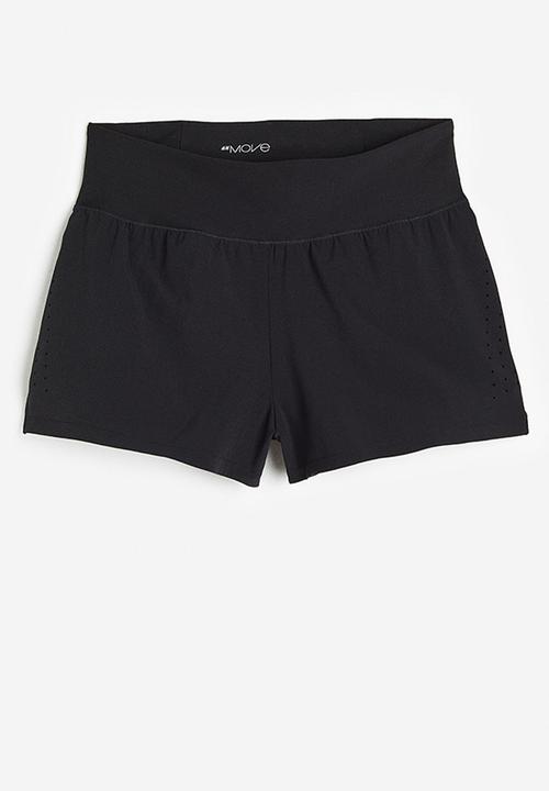 H&M - Drymove™ double-layered sports shorts - black
