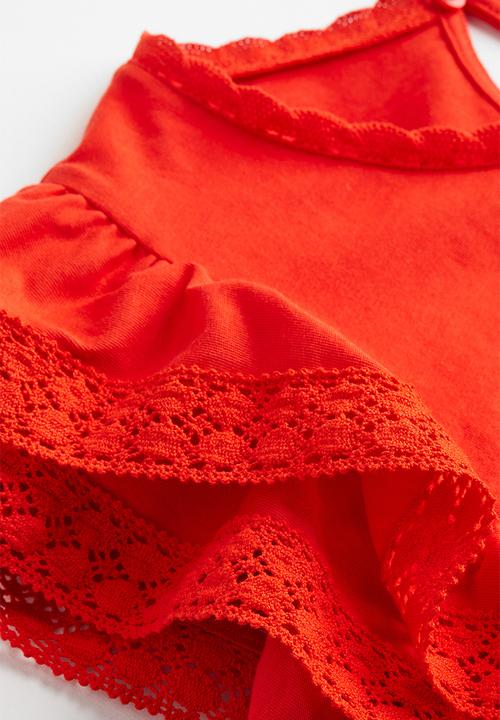 H&M - Mama flutter-sleeved top - red