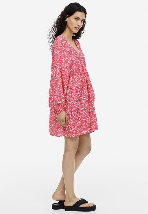 H&M - A-line dress - cerise/floral