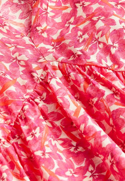 H&M - A-line dress - cerise/floral