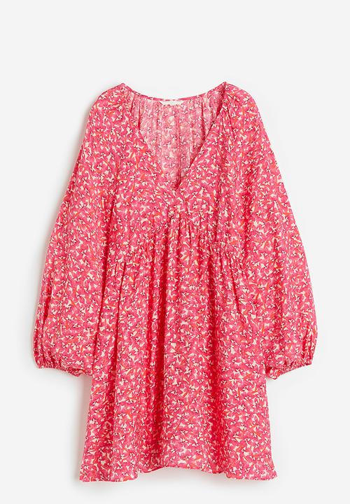 H&M - A-line dress - cerise/floral