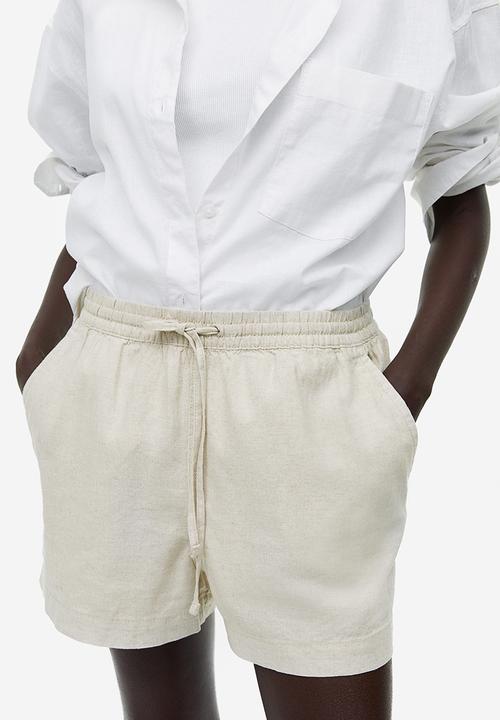 H&M - Linen-blend shorts - natural white