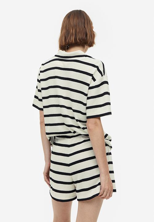 H&M - Jersey shorts - cream/striped