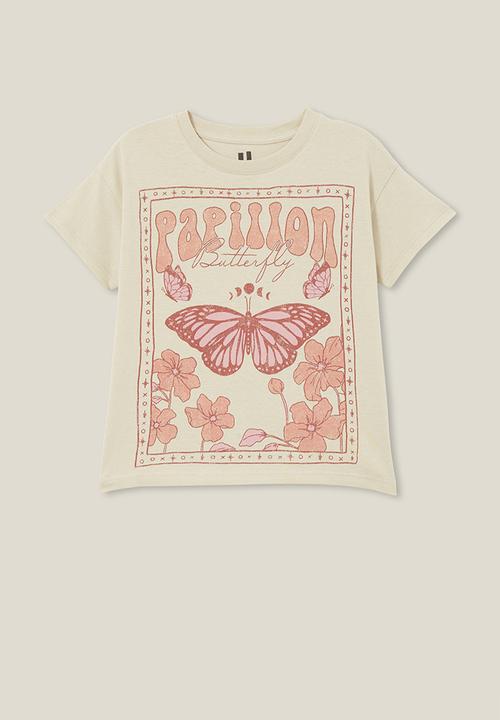 Cotton On - Poppy short sleeve print tee - rainy day/papillon butterfly