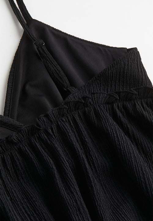 H&M - Frill-trimmed crêpe dress - black