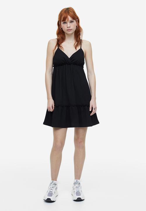 H&M - Frill-trimmed crêpe dress - black