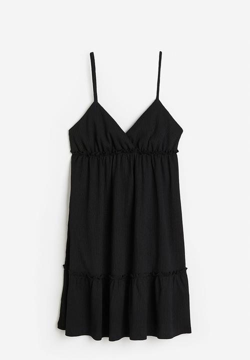 H&M - Frill-trimmed crêpe dress - black