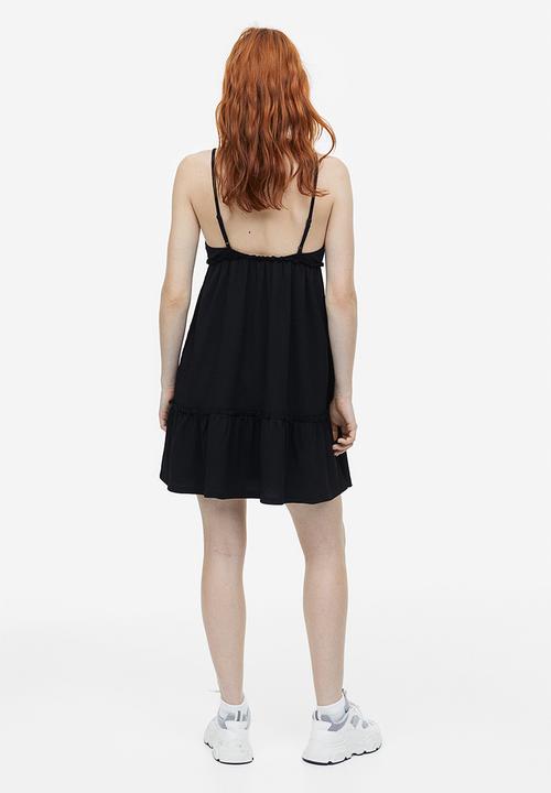 H&M - Frill-trimmed crêpe dress - black