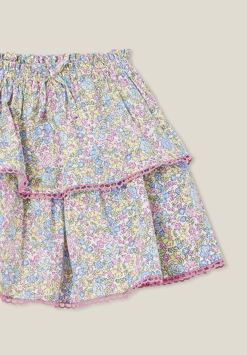 Cotton On - Margot tiered skirt - vanilla/middleton floral