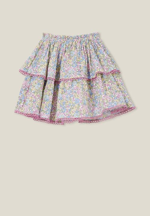 Cotton On - Margot tiered skirt - vanilla/middleton floral