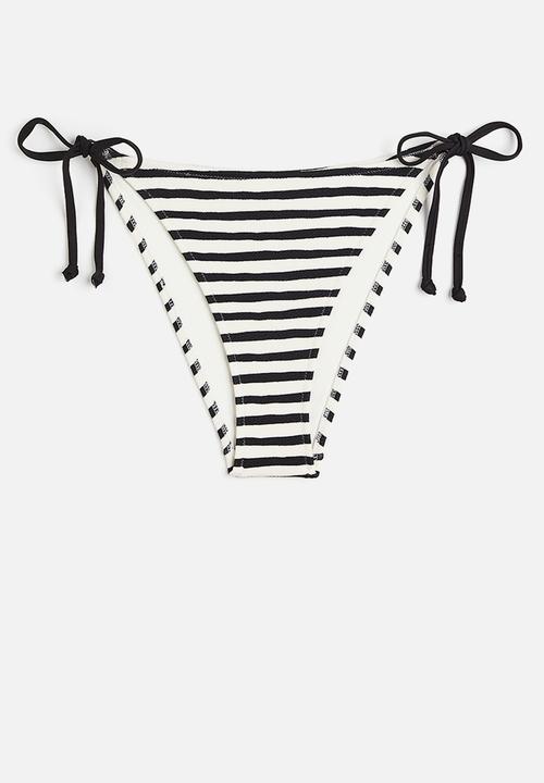 H&M - Tie tanga bikini bottoms - white & black 