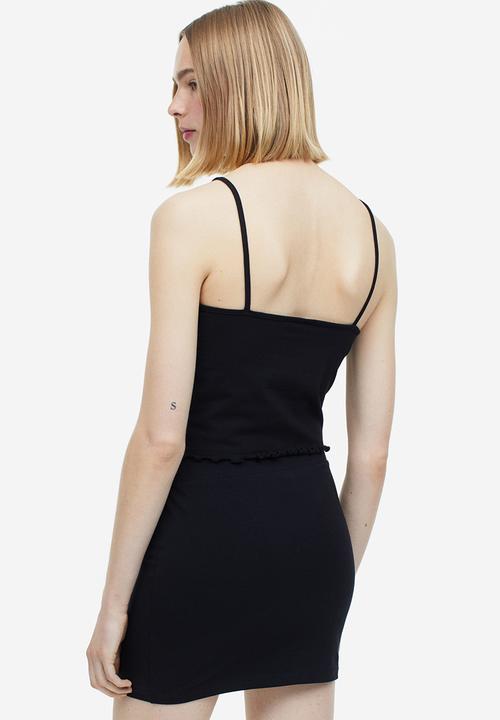 H&M - Cropped strappy top - black