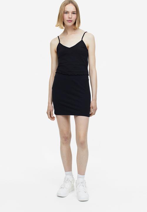 H&M - Cropped strappy top - black